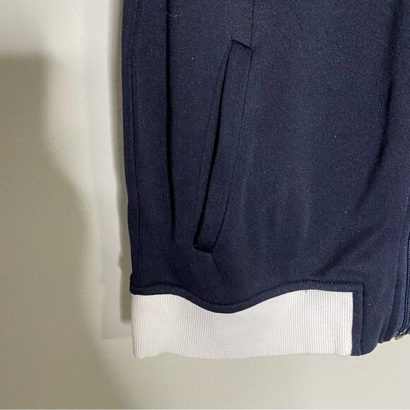 AEO American Eagle Outfitters Black Track Jacket Size Extra Small White Stripes - Picture 4 of 5